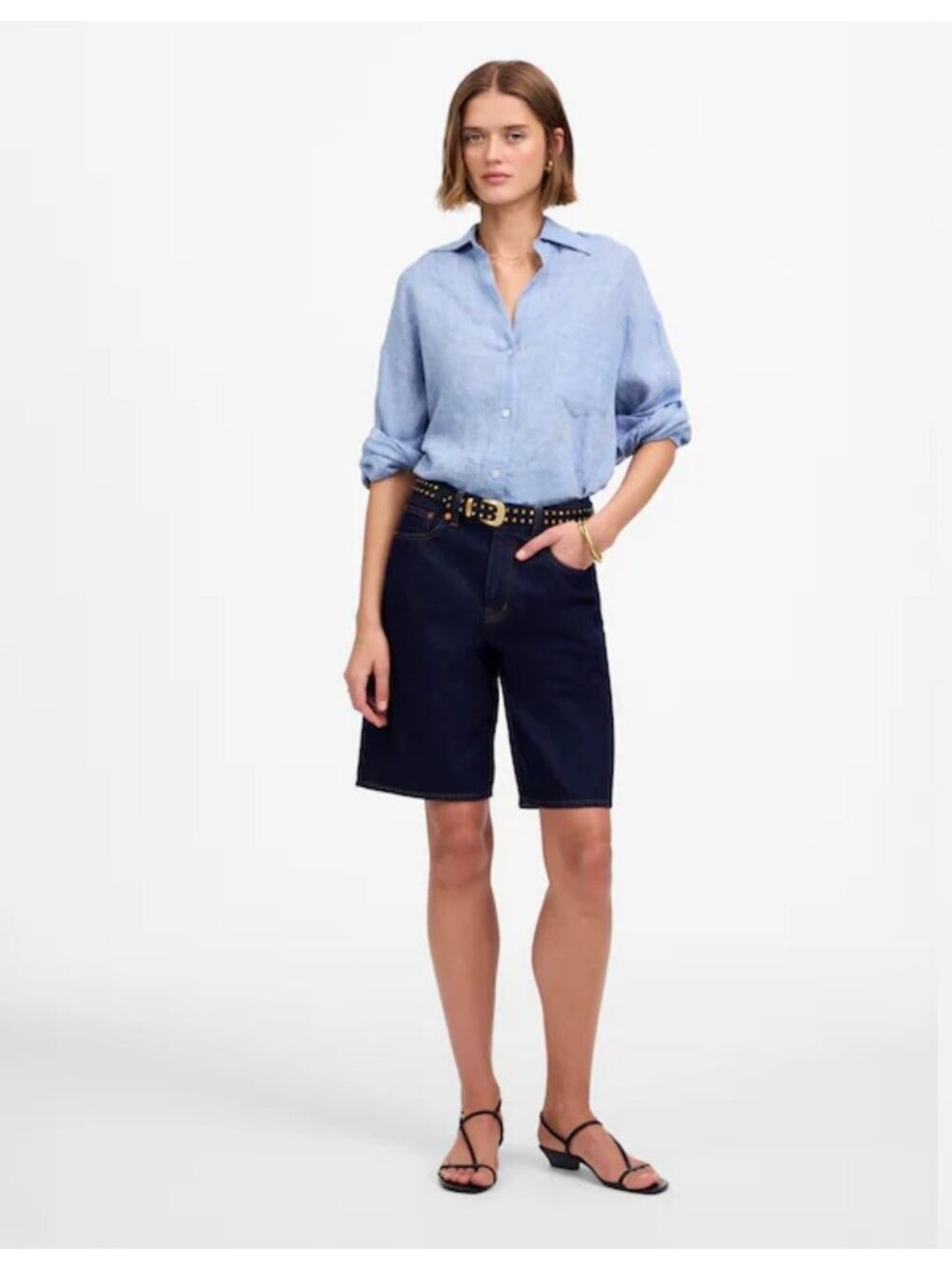 NWT Madewell The 1997 Denim Bermuda Short in Bronxville Wash Rigid - Size: 27